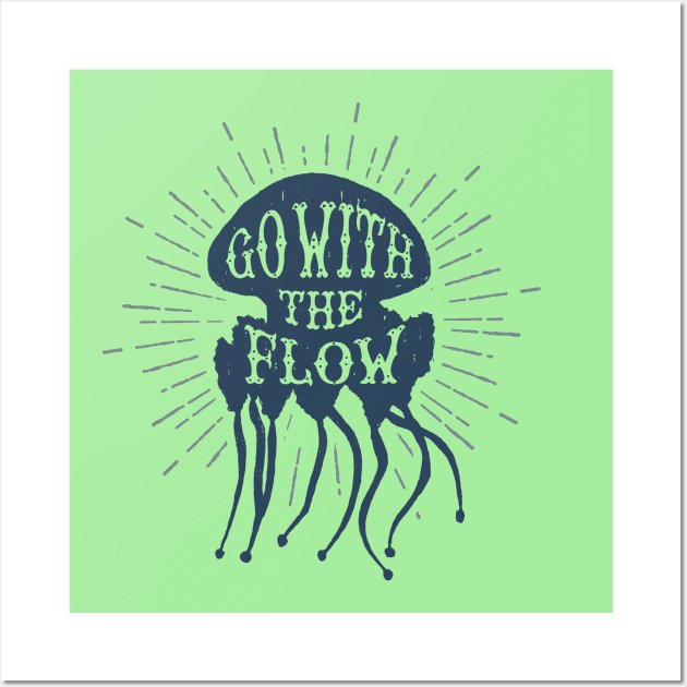 Nautical lettering: go with the flow Wall Art by GreekTavern